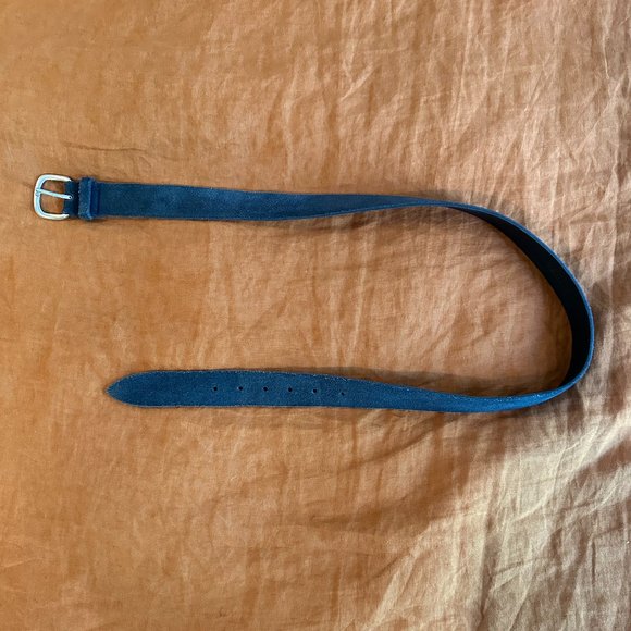 Navy Blue Suede Belt - Picture 1 of 3